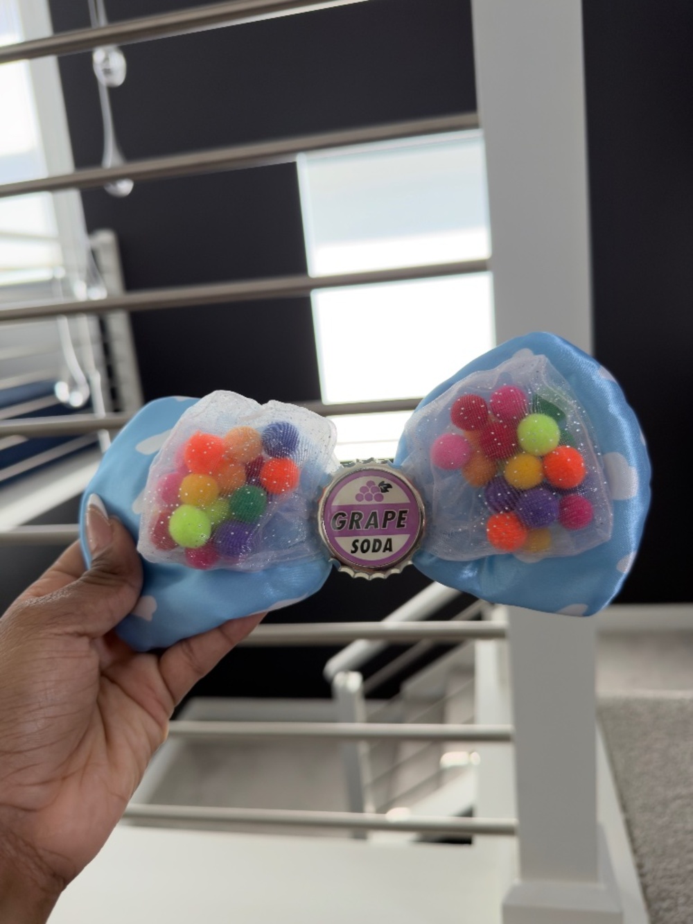 Disney Pixar Up Detachable Bow for Hair or Black Ear Headband Base with Slits
